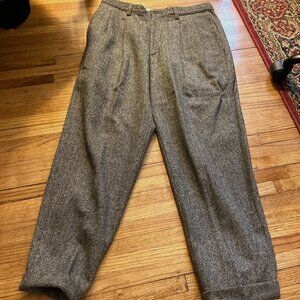 Wool Trousers 32x30 - Men's - Vintage Herringbone